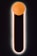 Close-up of a golden minimalist icon glowing softly on a black background.