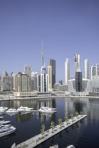 dubai business city with skyscraper