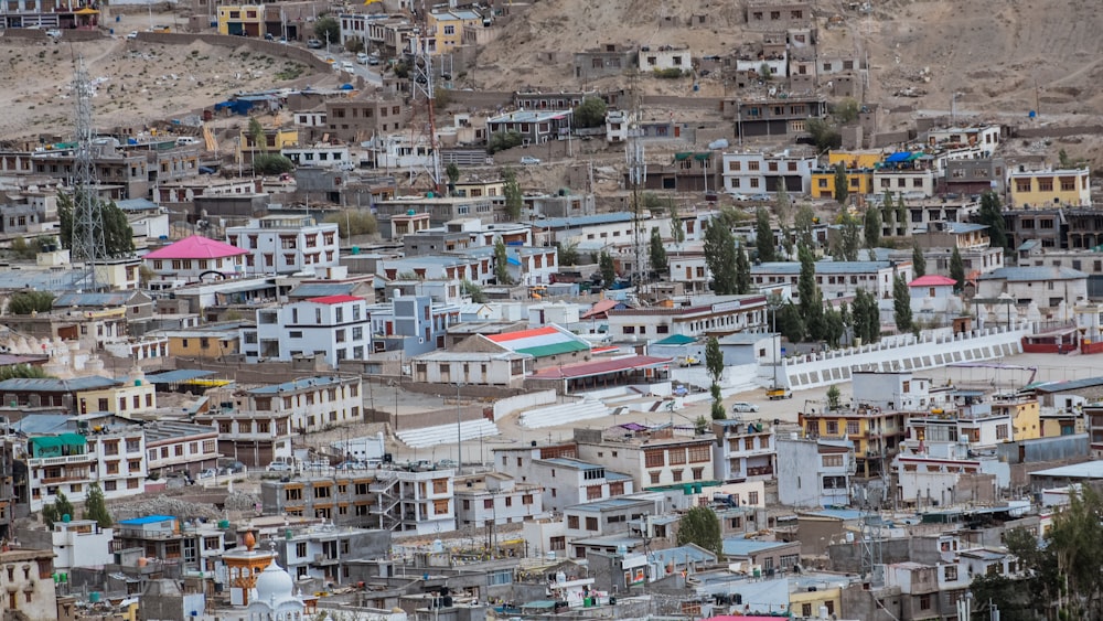 a large group of buildings in a city