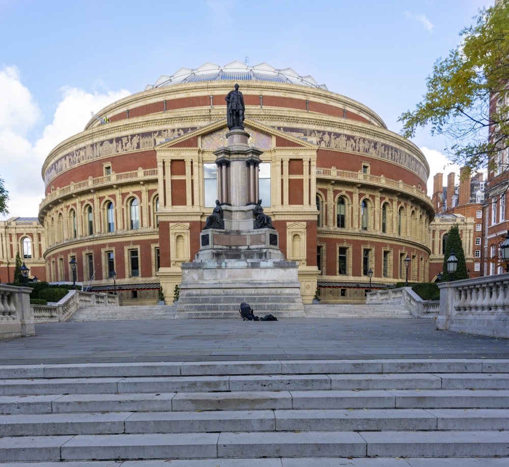 a large building with steps leading up to it