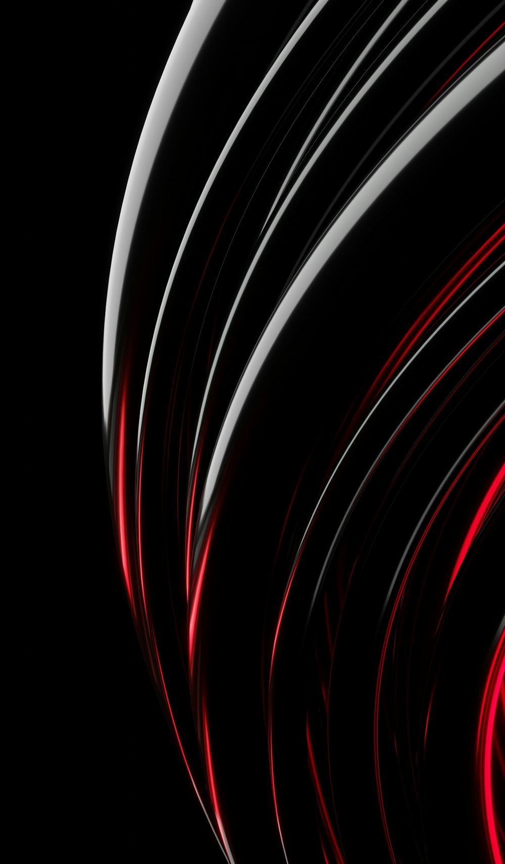 a black background with red and white lines