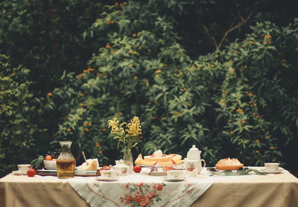 a table that has some food on it