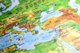 a close up of a map of europe