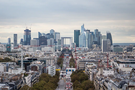 a view of the city of paris from the top of the eiffel tower