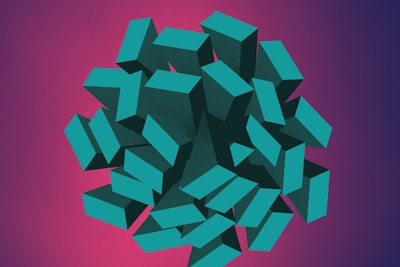 A clean card-based UI block displaying segmented industry lists with glowing turquoise accents.