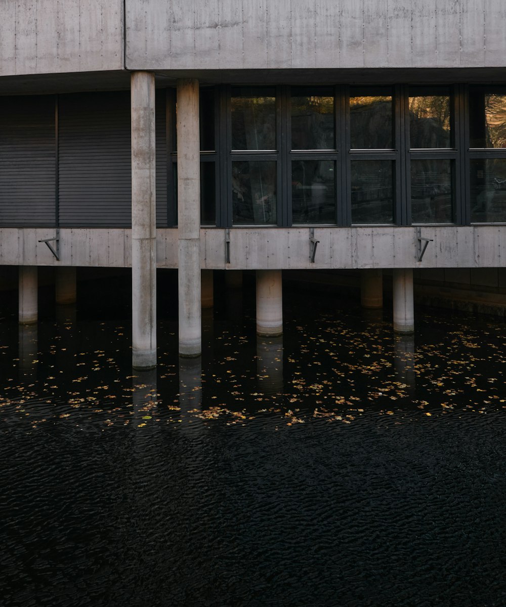 a building that is sitting in the water