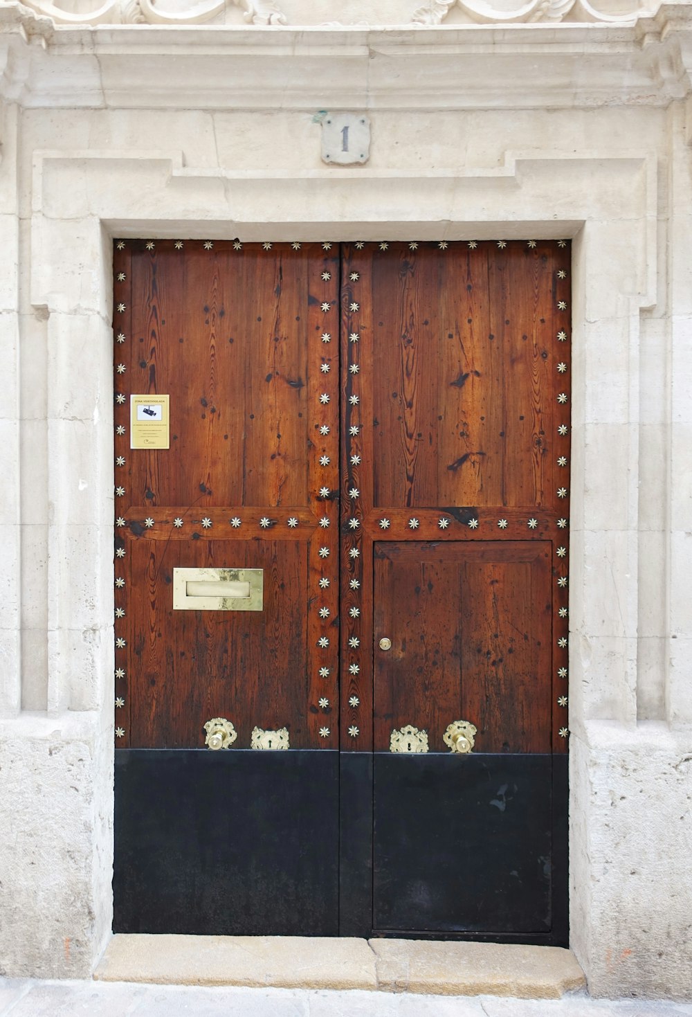 a couple of wooden doors sitting next to each other