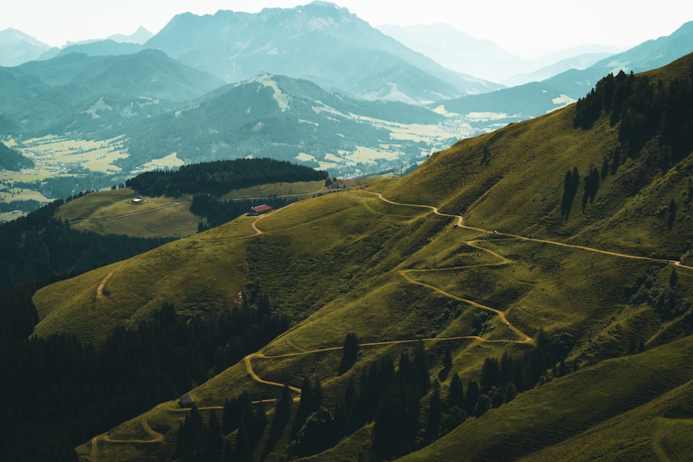 a view of the mountains from a high point of view