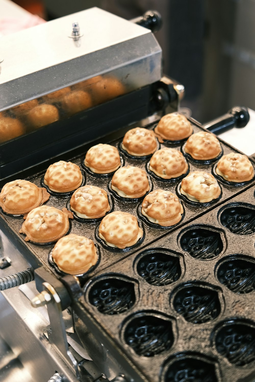 a bunch of waffles that are in a pan