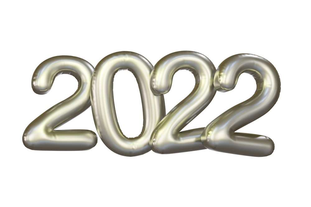 2012という数字の形をした銀色の風船