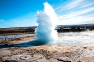 a large geyser spewing water into the air