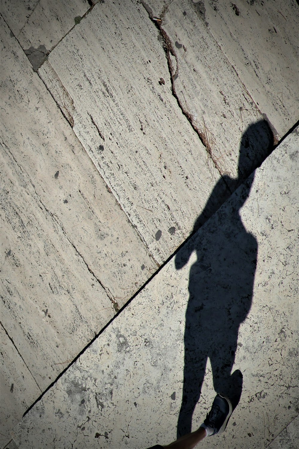 a shadow of a person holding a cell phone