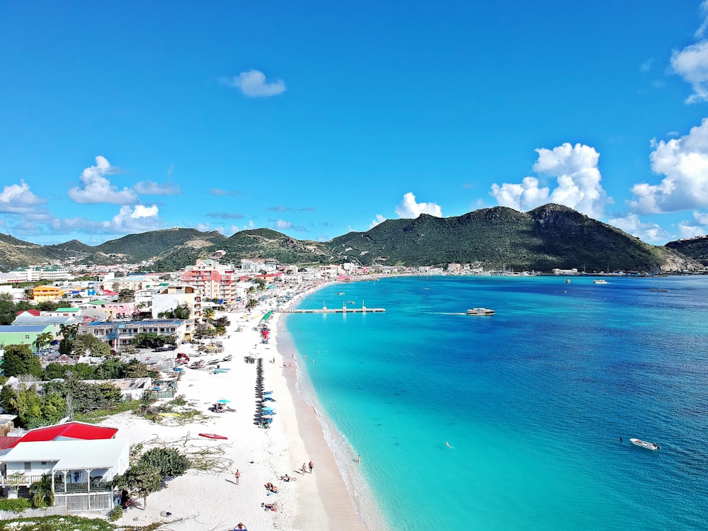 a beach with a lot of people on it