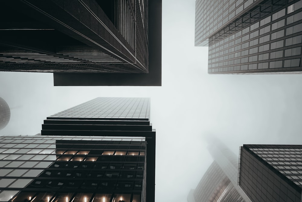 a group of tall buildings in a city