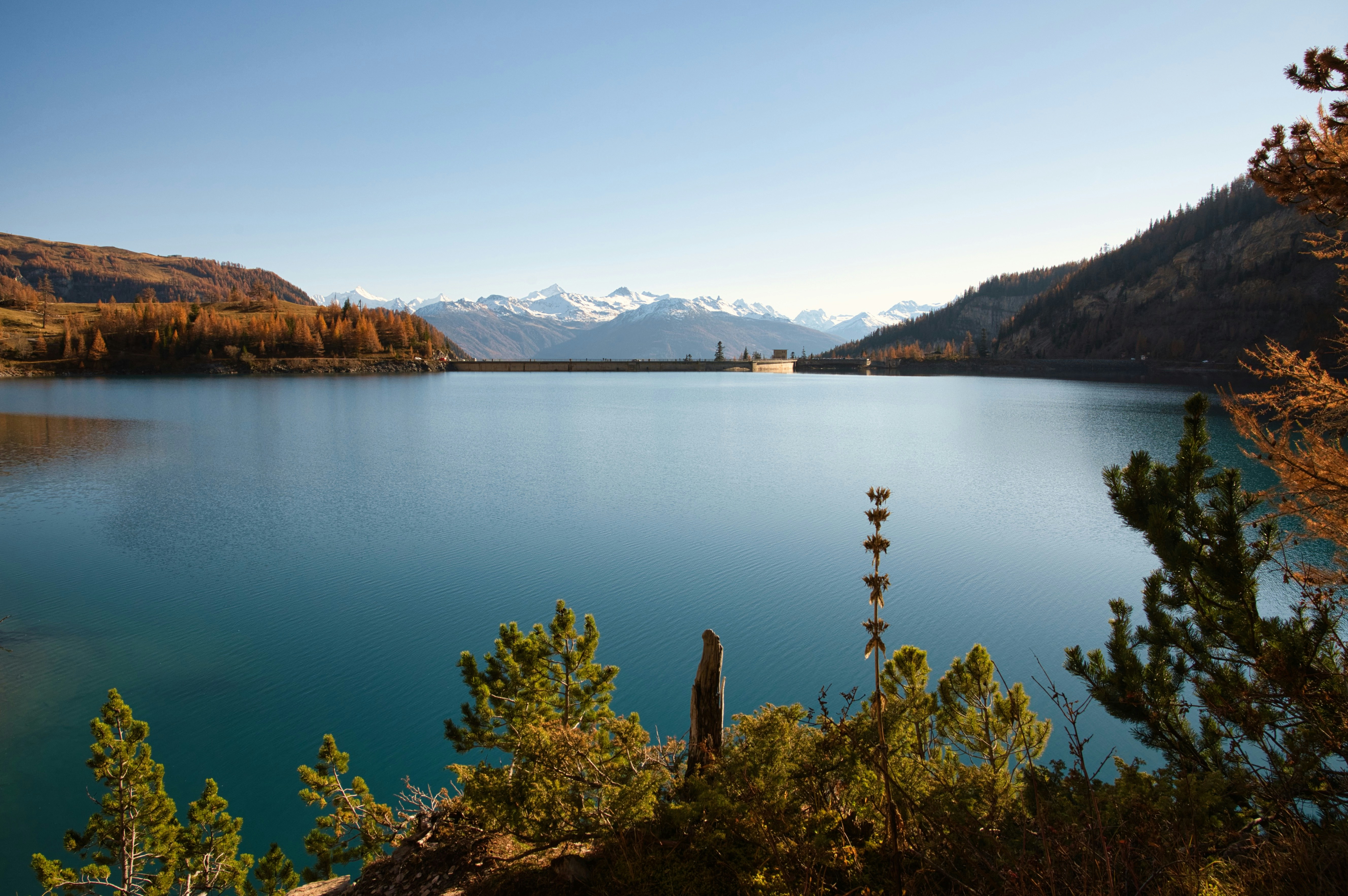 a large body of water surrounded by mountains