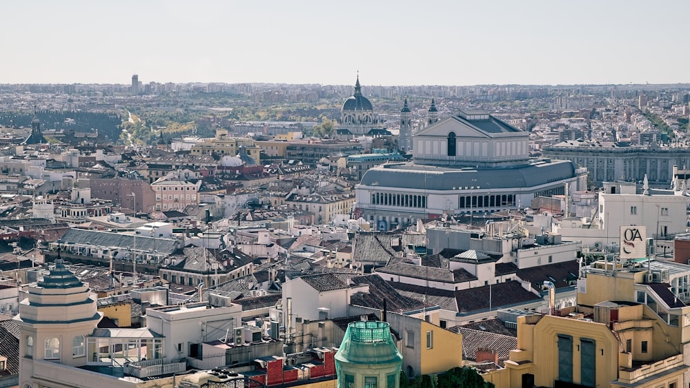 a view of a city from the top of a building