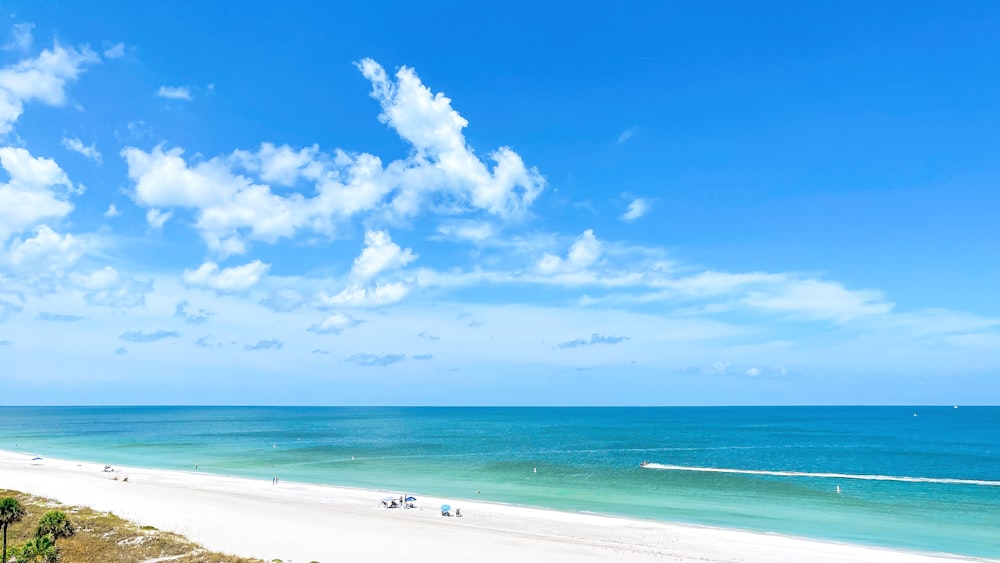 a view of a beach from a high point of view