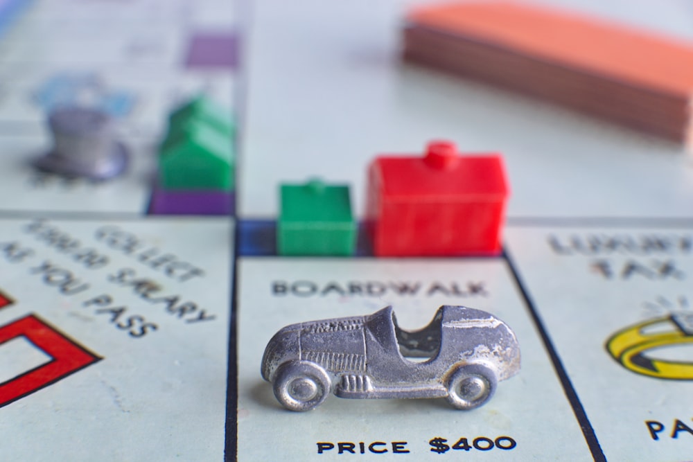 a close up of a monopoly board game