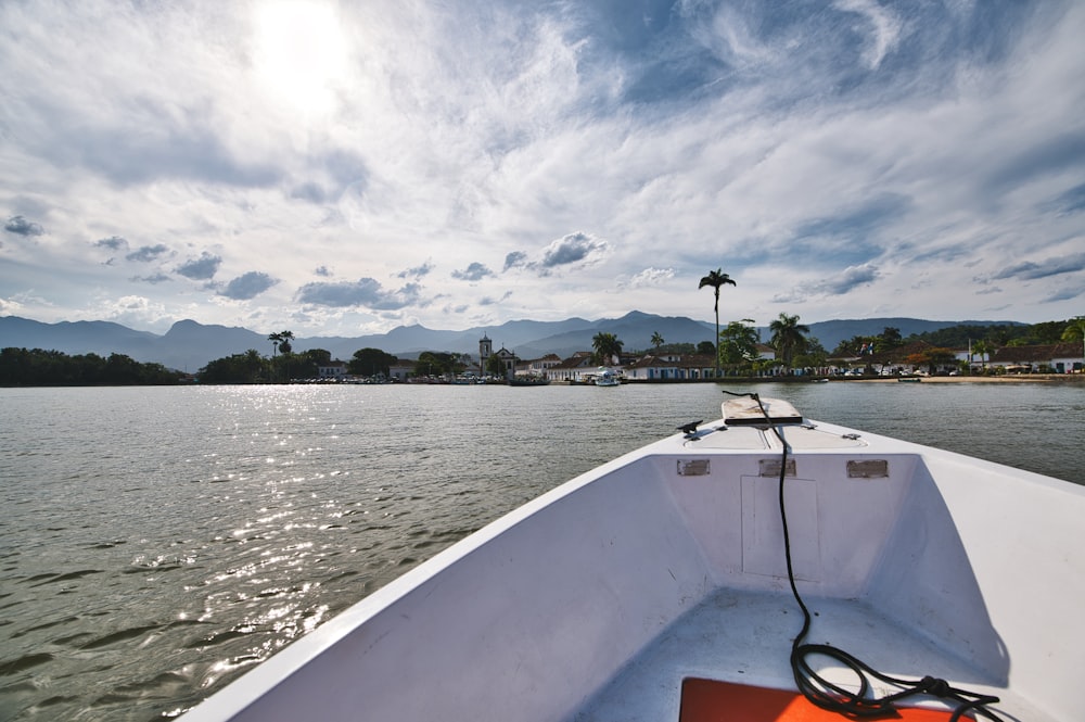 a view of a body of water from a boat