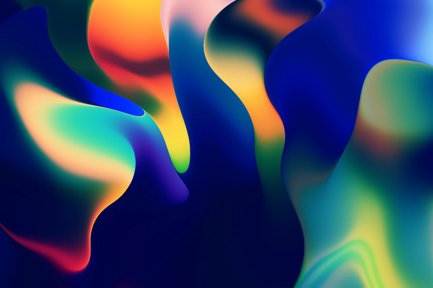 Abstract digital forms assembled into a geometric composition