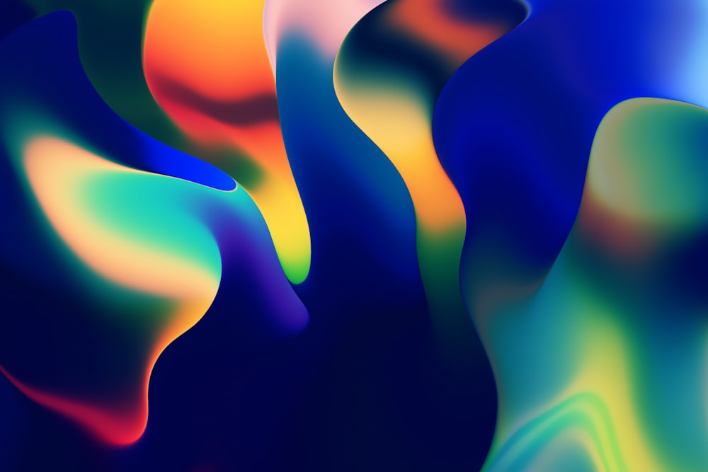 a multicolored abstract background with wavy shapes