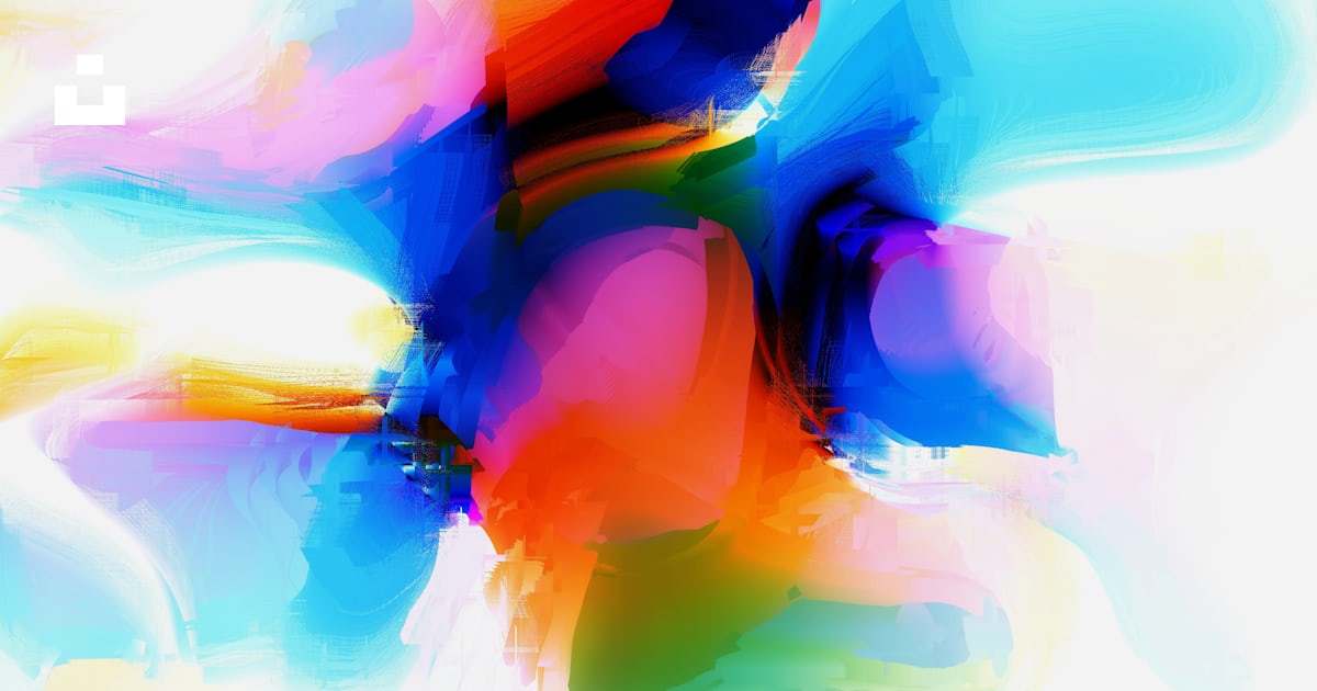 A colorful abstract painting with a white background photo – Free ...