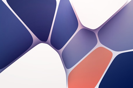 Minimalist blue-toned geometric shapes symbolizing growth