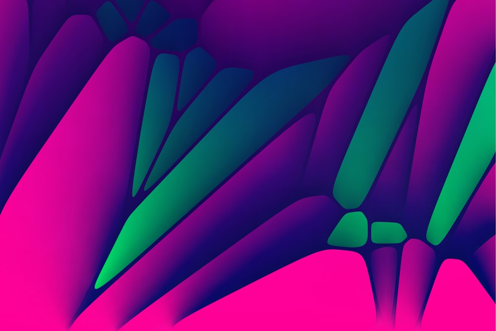 a computer generated image of a pink and green background