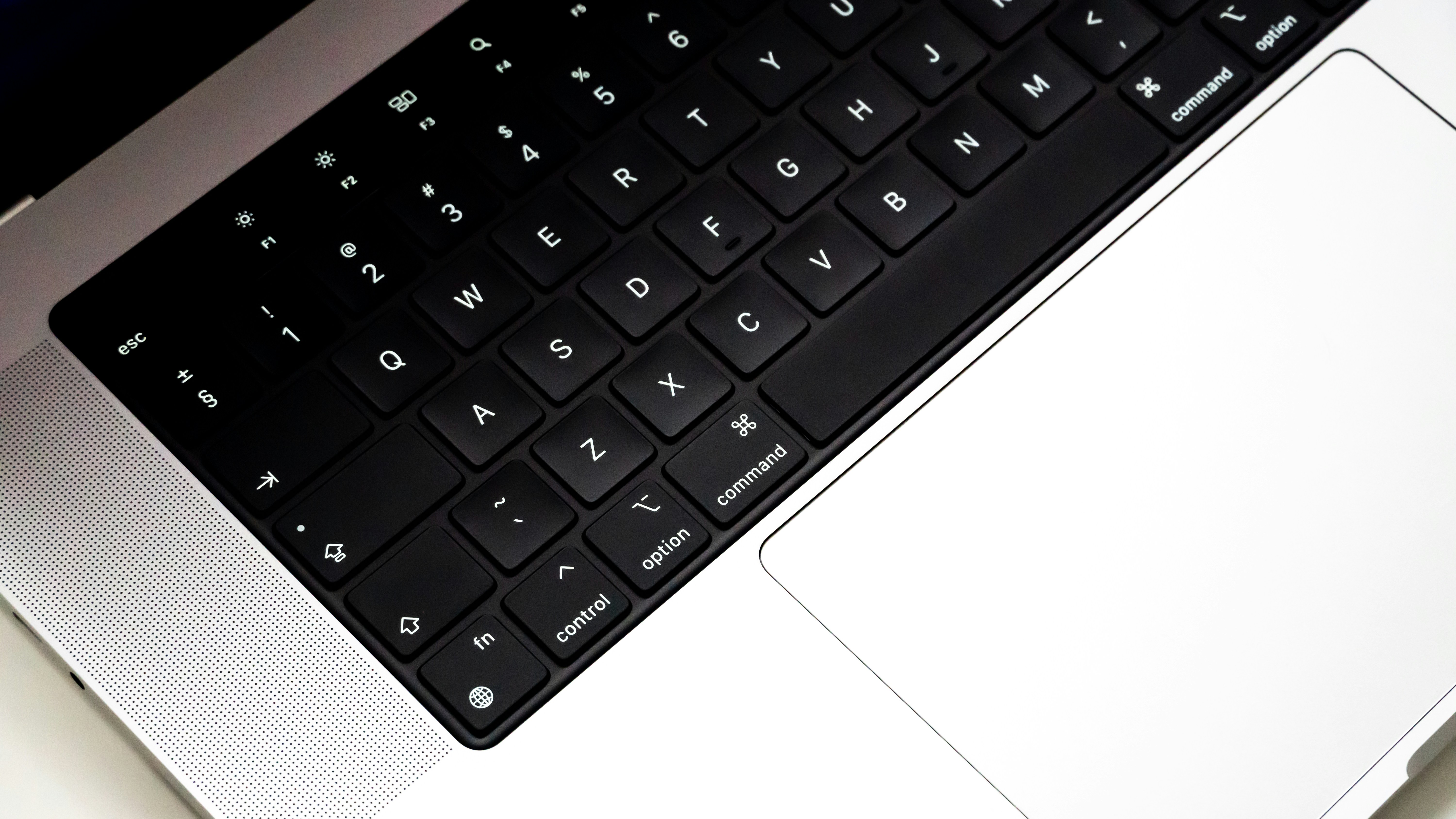 a close up view of a laptop keyboard