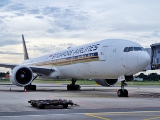 a large jetliner sitting on top of an airport tarmac