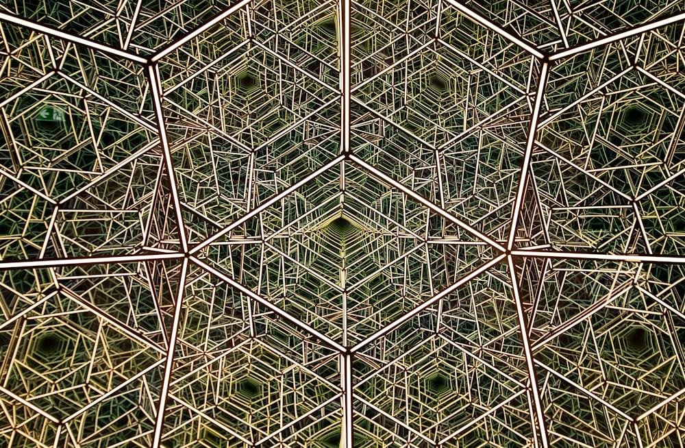 a close up view of a metal structure