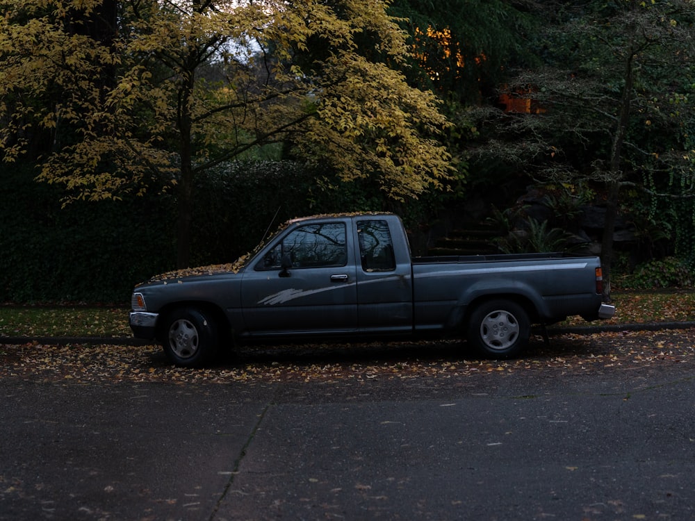 a truck parked on the side of the road