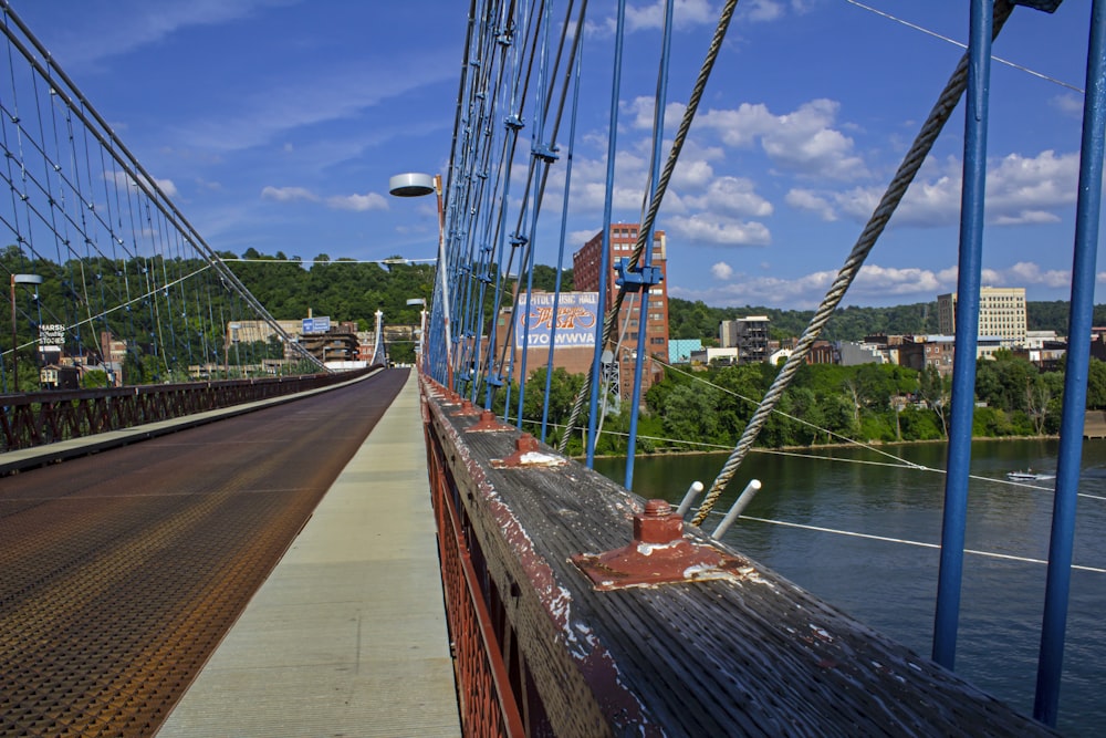 a view of a bridge over a body of water