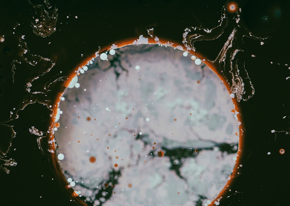 a circular object with a lot of bubbles on it