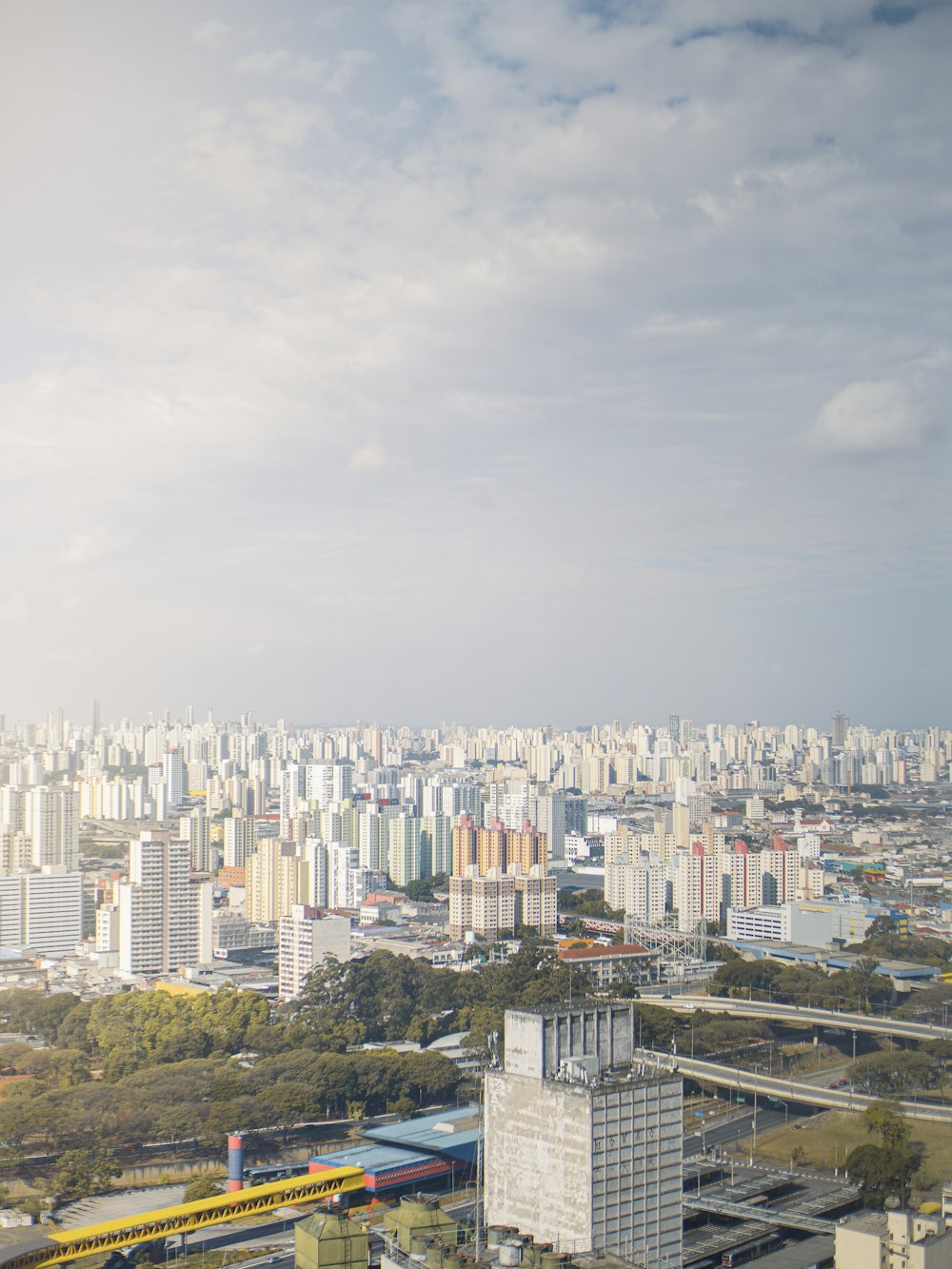 a view of a city from a tall building