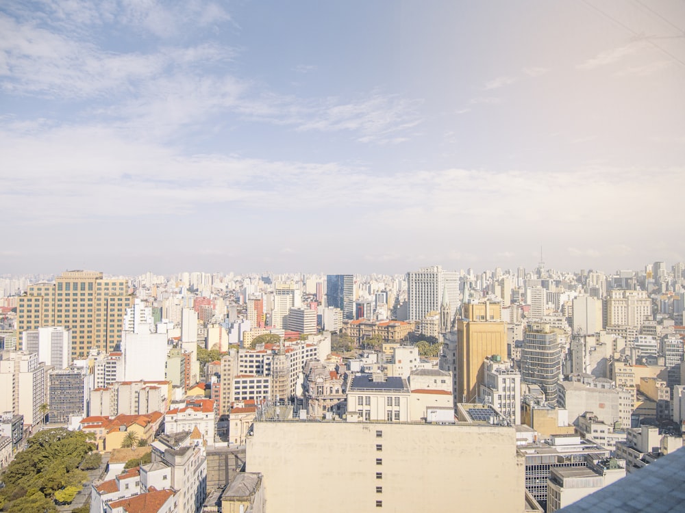 a view of a city from the top of a building