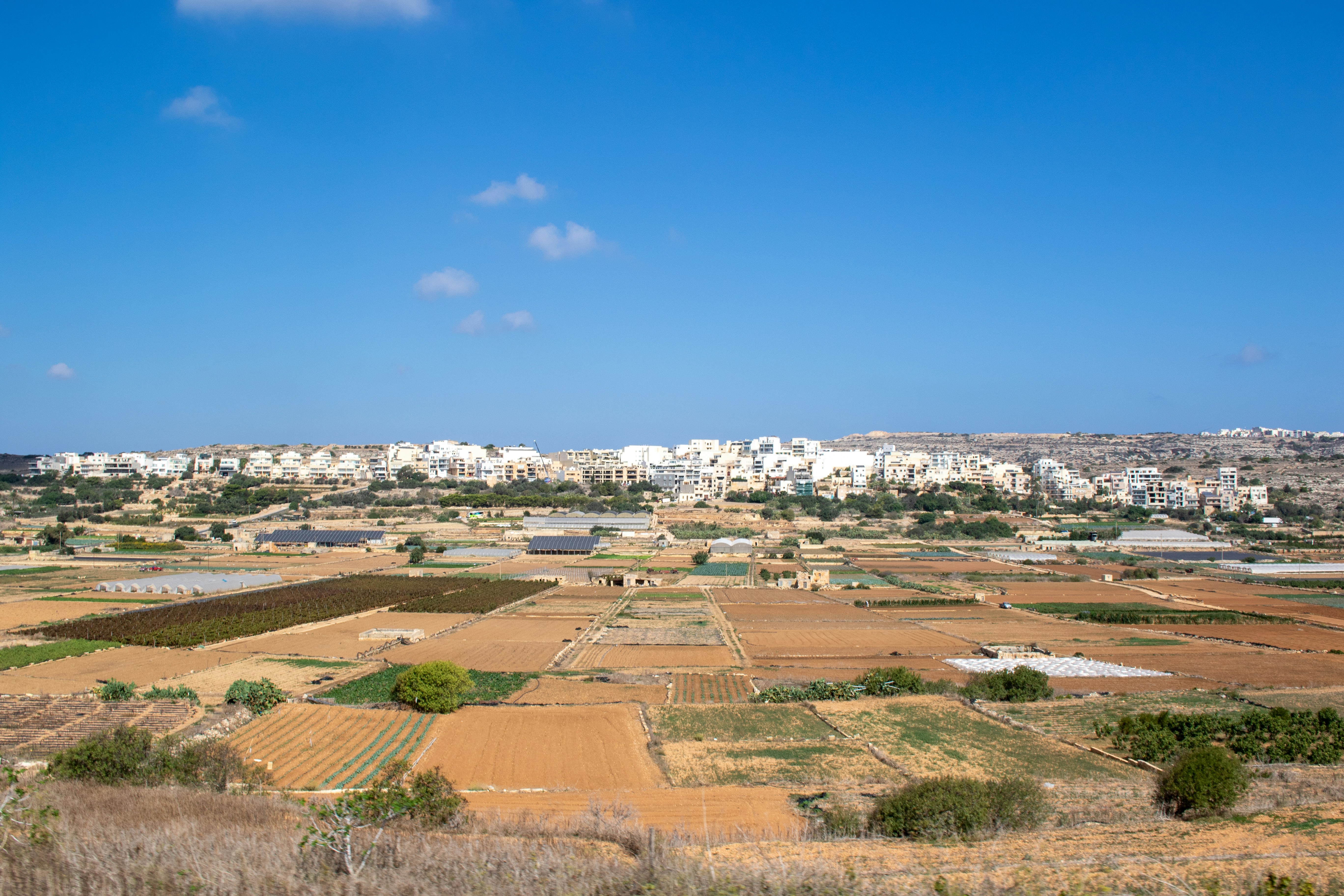a view of a city from a hill