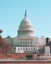 a view of the capitol building from across the water