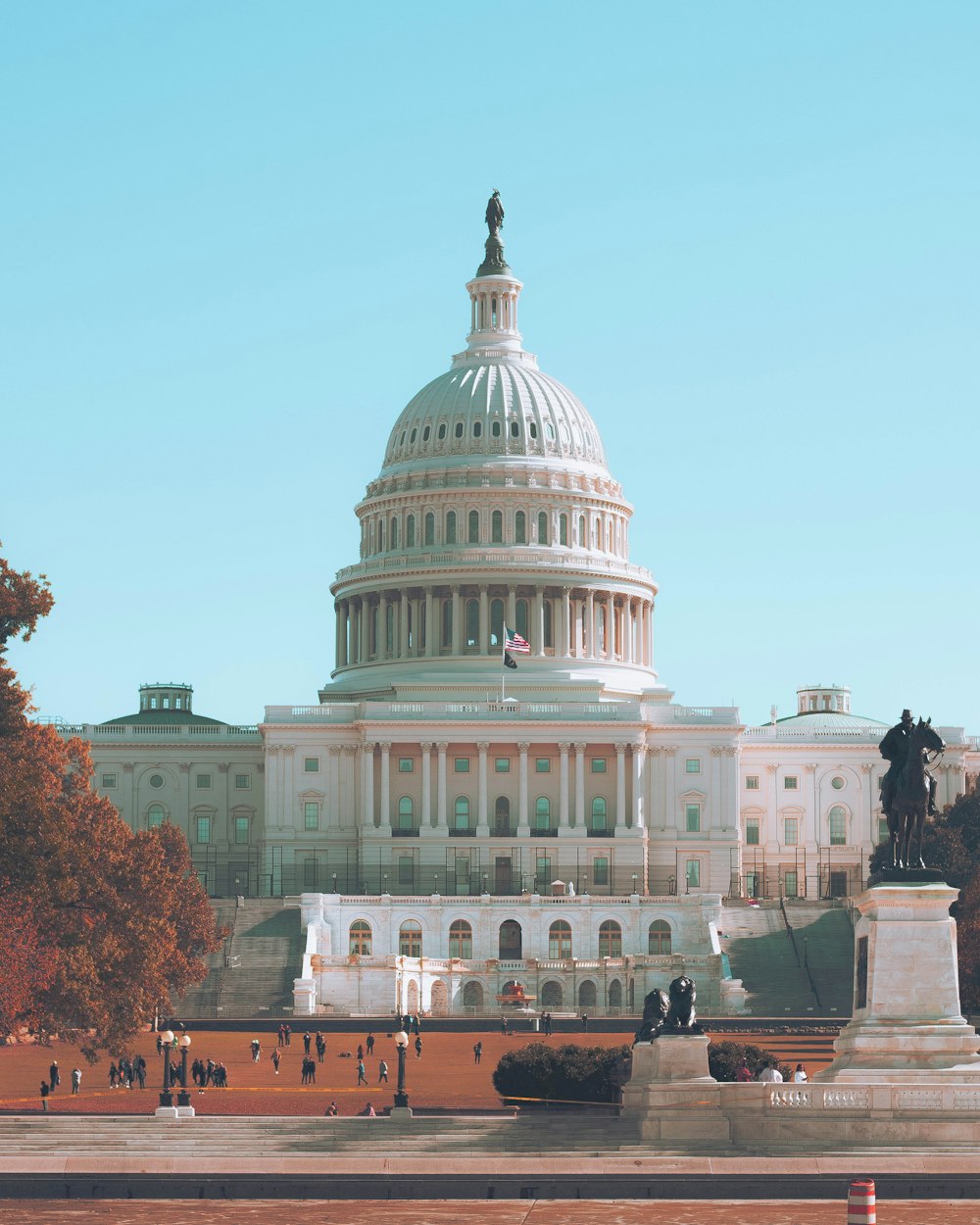 a view of the capitol building from across the water