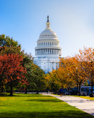 a view of the capitol building from across the street