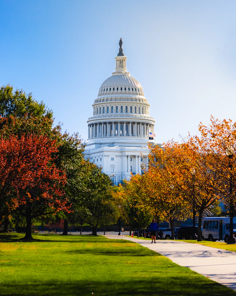 The U.S. Capitol building seen from across the street
