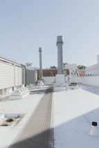 a view of a building with a lot of snow on the ground