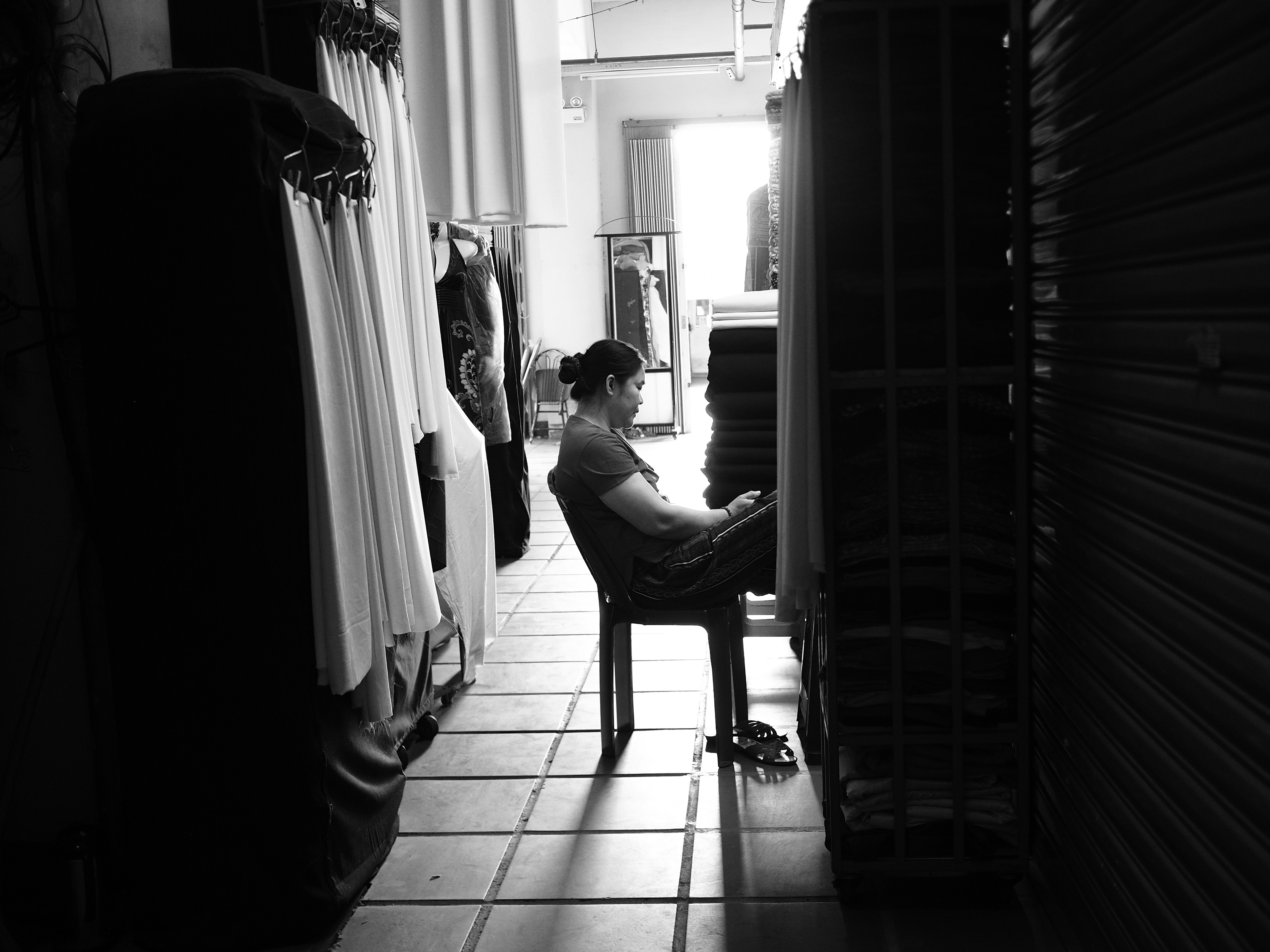 a person standing in front of a window