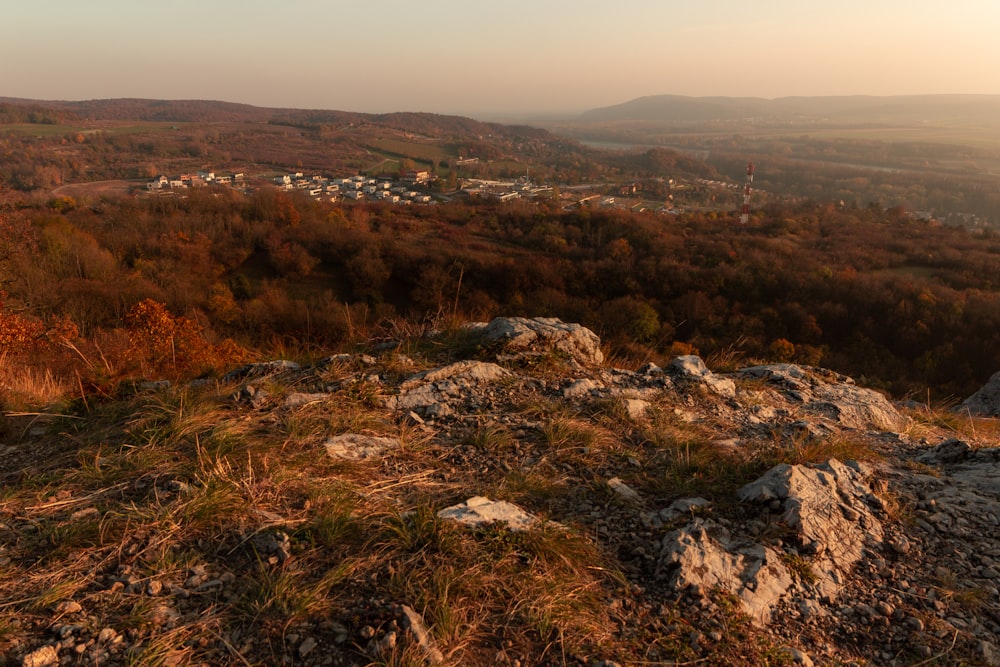 a view of a city from a hill top