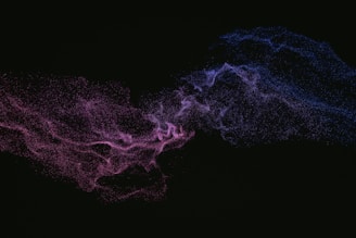 a black background with purple and blue lights