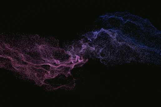 a black background with purple and blue lights