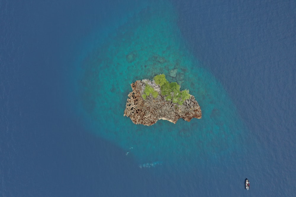 a small island in the middle of the ocean