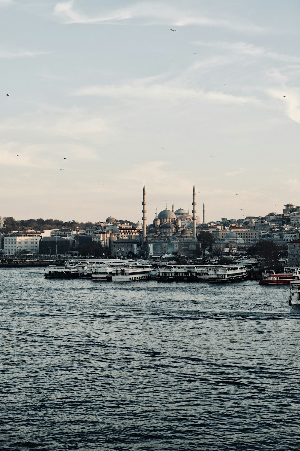 a large body of water with boats in it