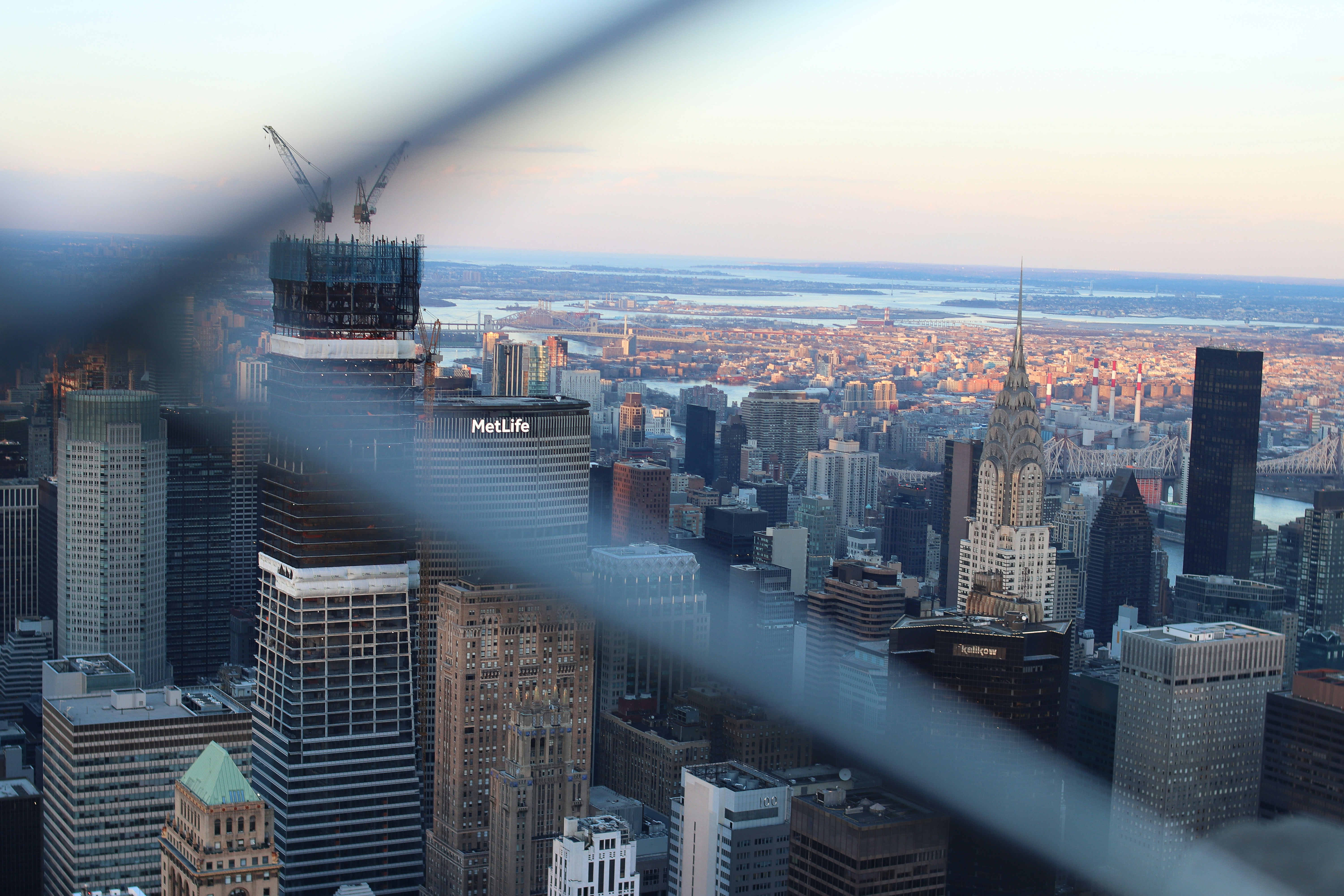 a view of a city from the top of a building