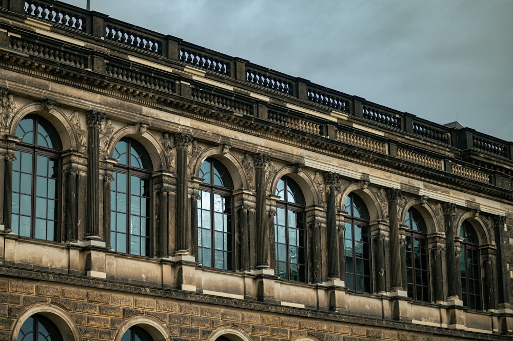 a large building with many windows and a clock